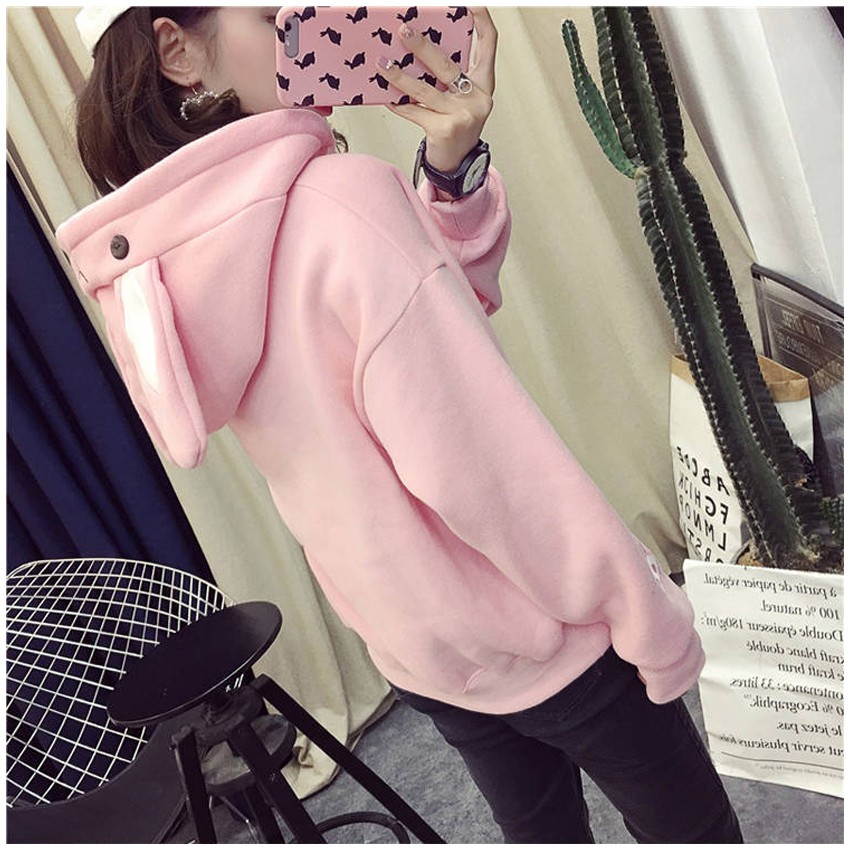 KW80789 Rabbit Women's Hoodie Pink 