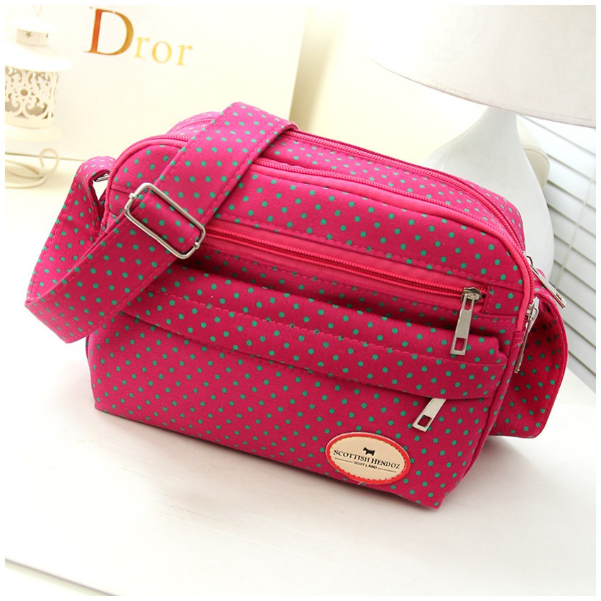 KW80801 Women's Dot Sling Bag Hot Pink