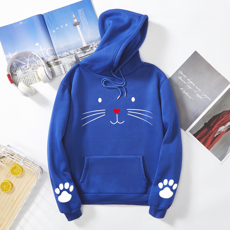 KW80805 Cat Women's Hoodie Blue