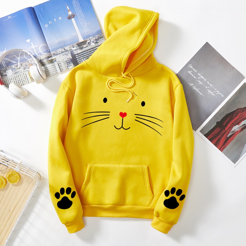 KW80805 Cat Women's Hoodie Yellow