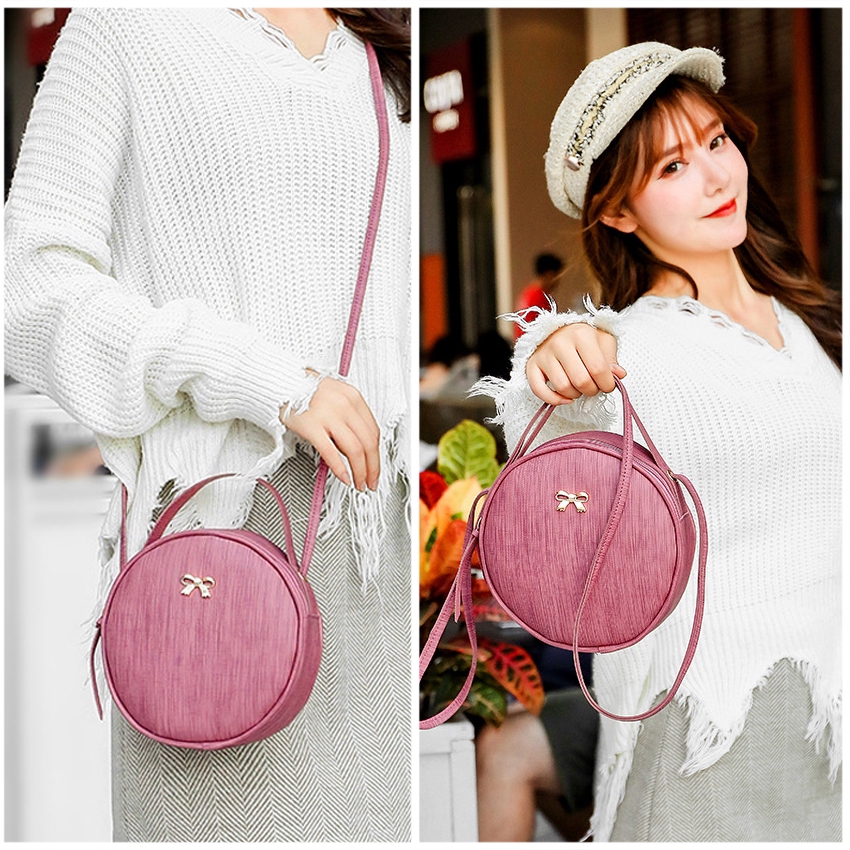 KW80806  Women's Ribbon Round Bag As Picture