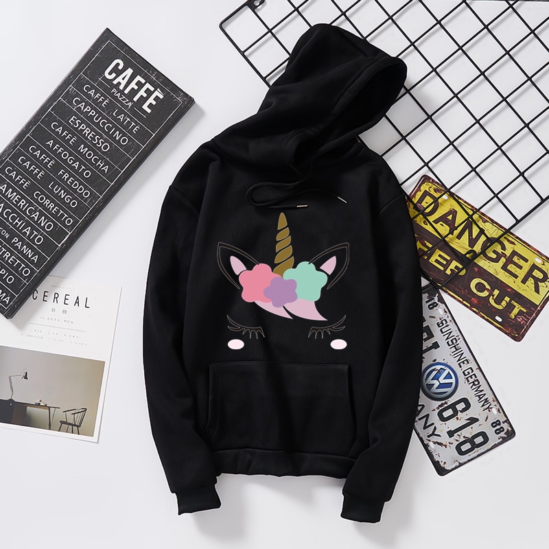 KW80807 Women's Hoodie Top Black
