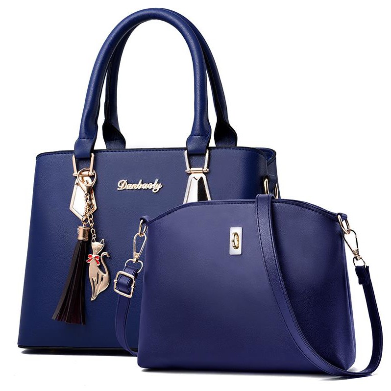 KW80826 Premium 2 In 1 Handbag Dark Blue