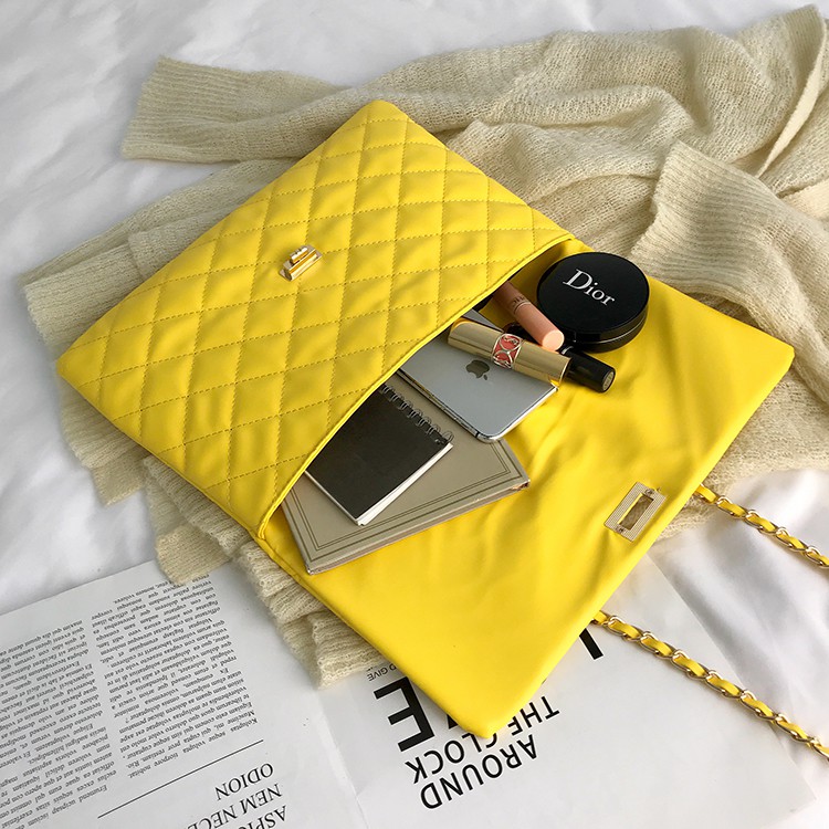 KW80848 Quilted Sling Handbag Yellow