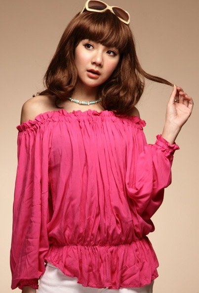 BM71341 Off Shoulder Top Pink