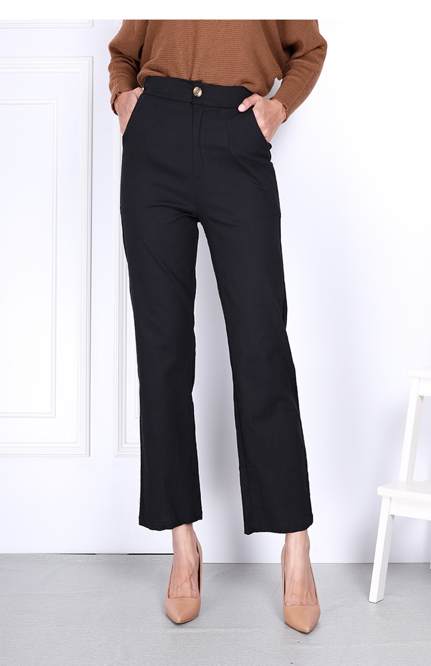 QA-802 ELASTIC PANTS BLACK 