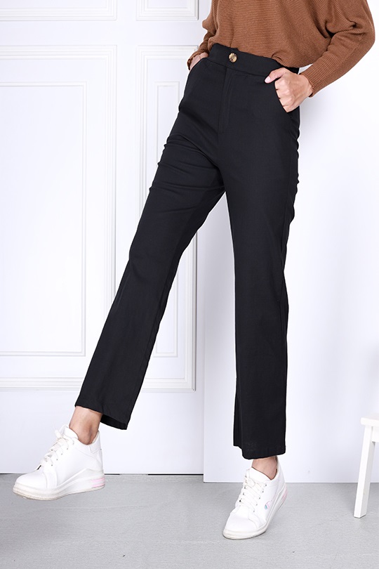 QA-802 ELASTIC PANTS BLACK 