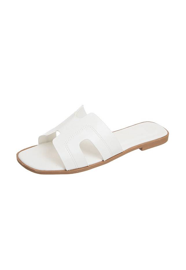 QA-806 FLAT SANDALS WHITE