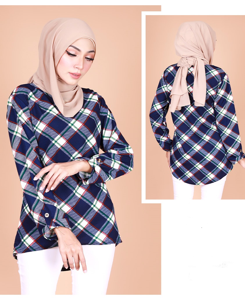 QA-810  PRINTED MUSLIMAH BLOUSE 01