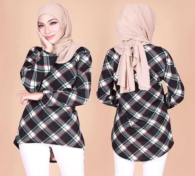 QA-810  PRINTED MUSLIMAH BLOUSE 02