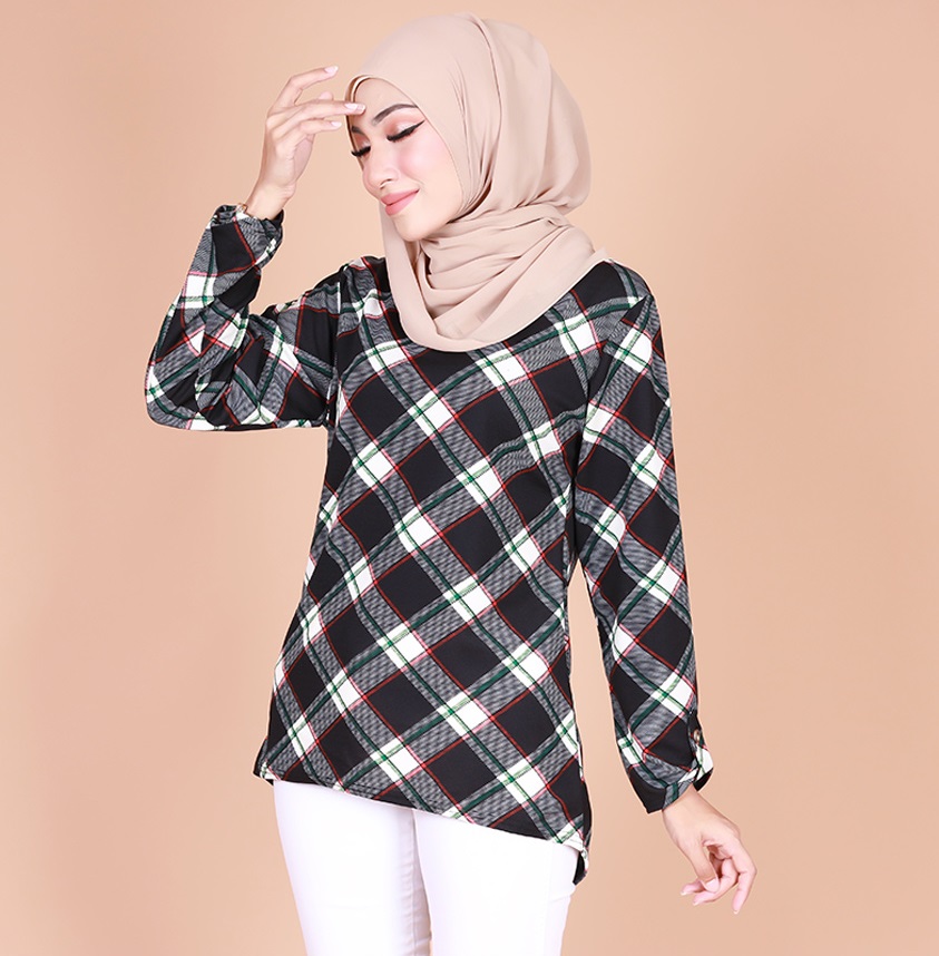 QA-810  PRINTED MUSLIMAH BLOUSE 02