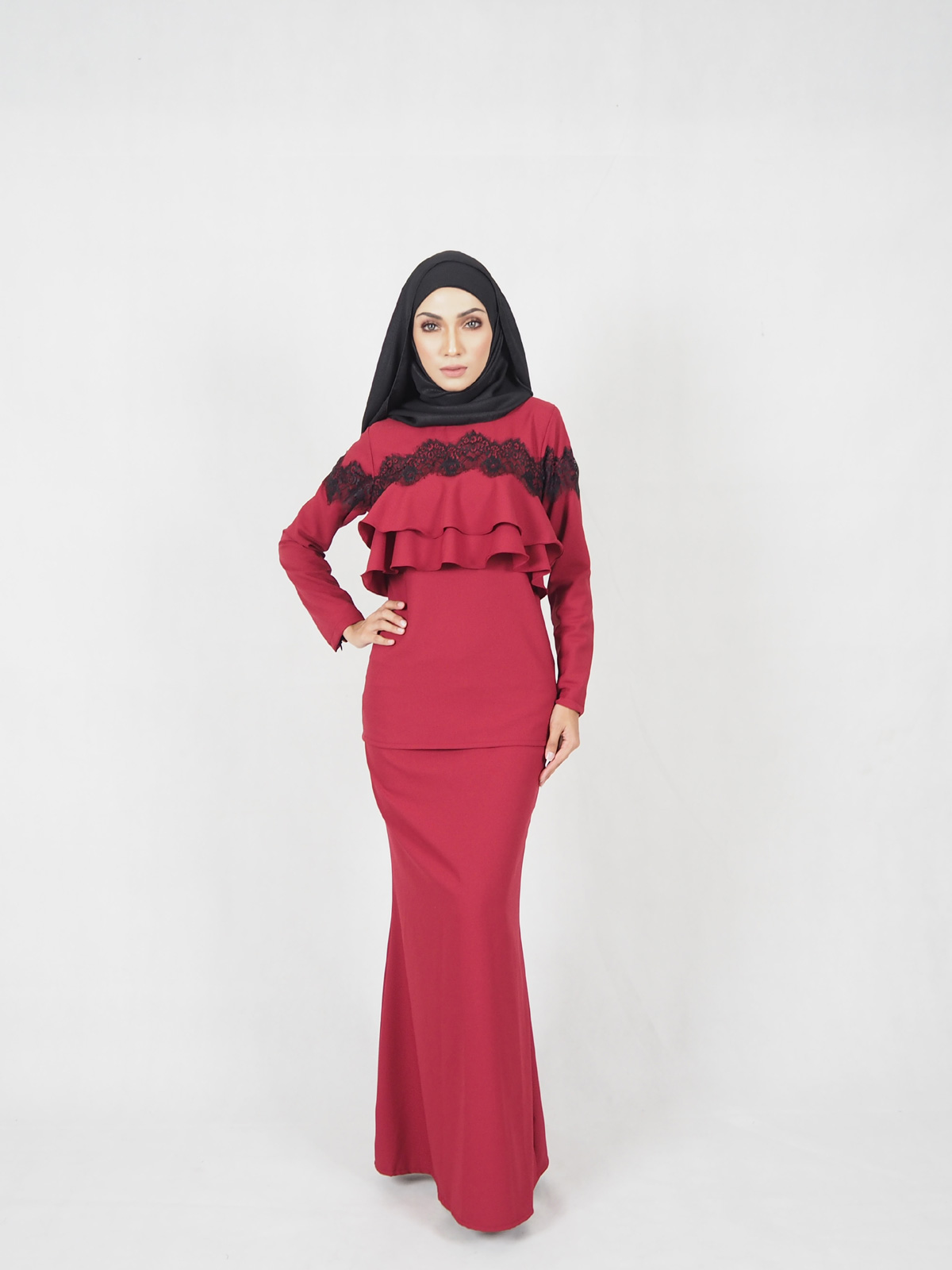 SW5393 (MATERNITY PREGNANCY) ELEGANT BAJU KURUNG MAROON