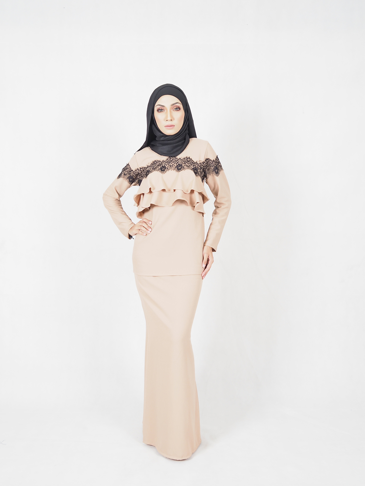 SW5393 (MATERNITY PREGNANCY) ELEGANT BAJU KURUNG BROWN