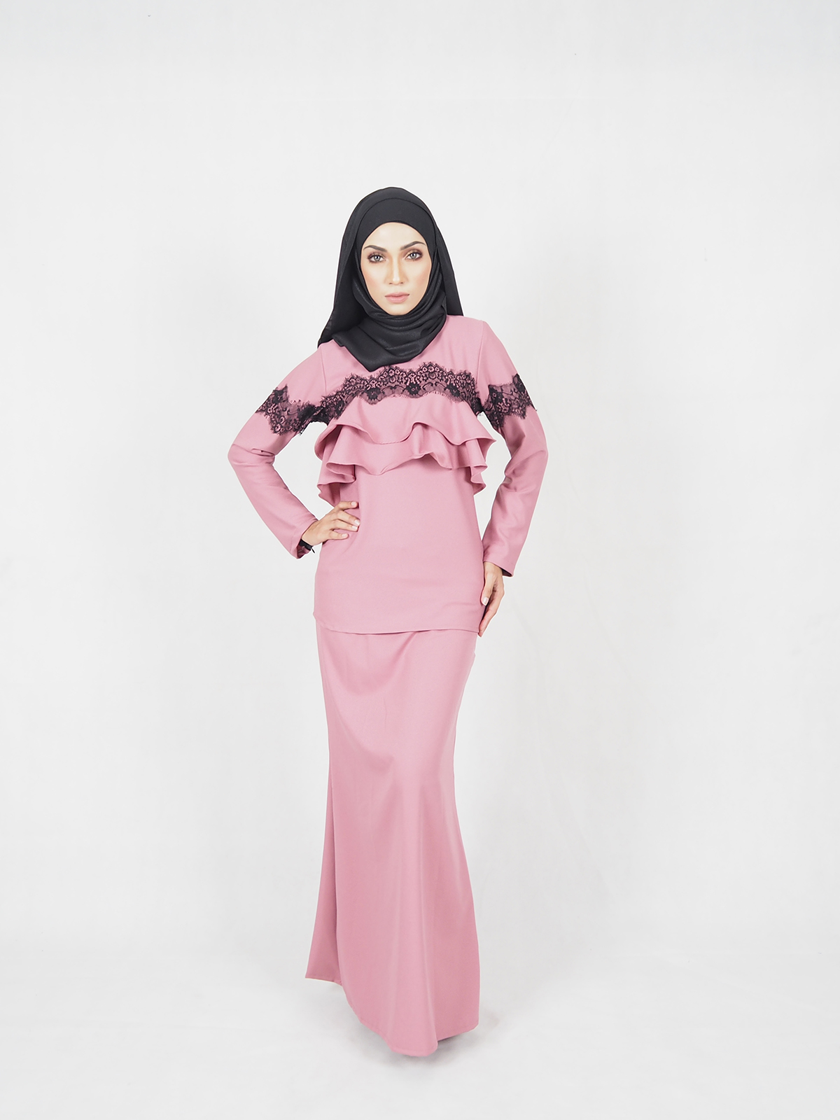 SW5393 (MATERNITY PREGNANCY) ELEGANT BAJU KURUNG DUSTY PINK