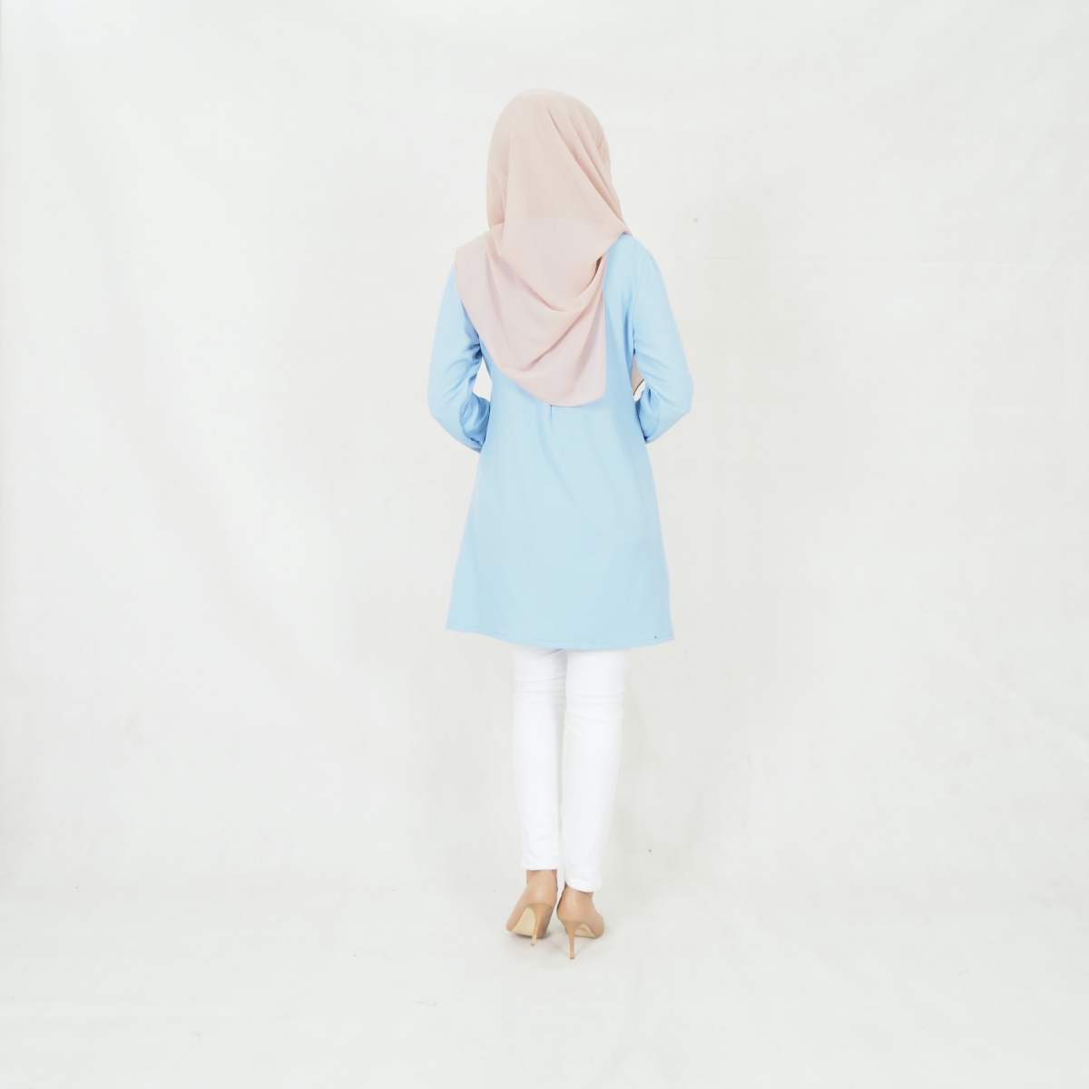 SW5397 (PLUS SIZE) LONG SLEEVES BLOUSE BABY BLUE