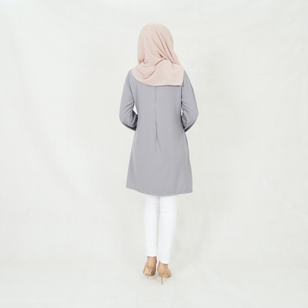 SW5397 (PLUS SIZE) LONG SLEEVES BLOUSE GREY