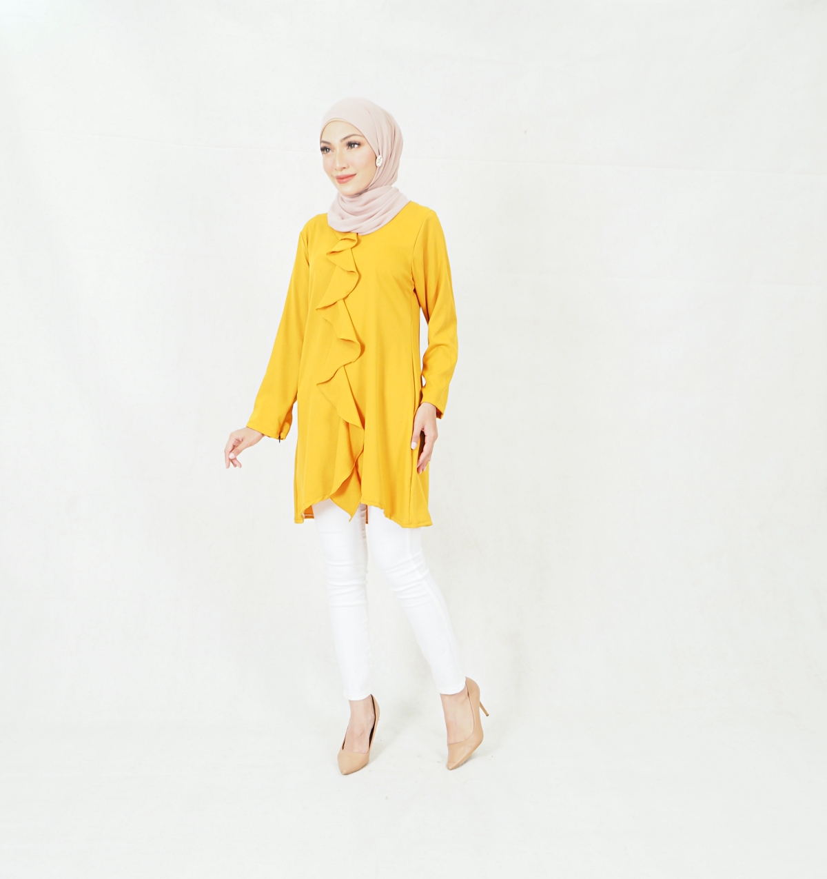 SW5397 (PLUS SIZE) LONG SLEEVES BLOUSE MUSTARD