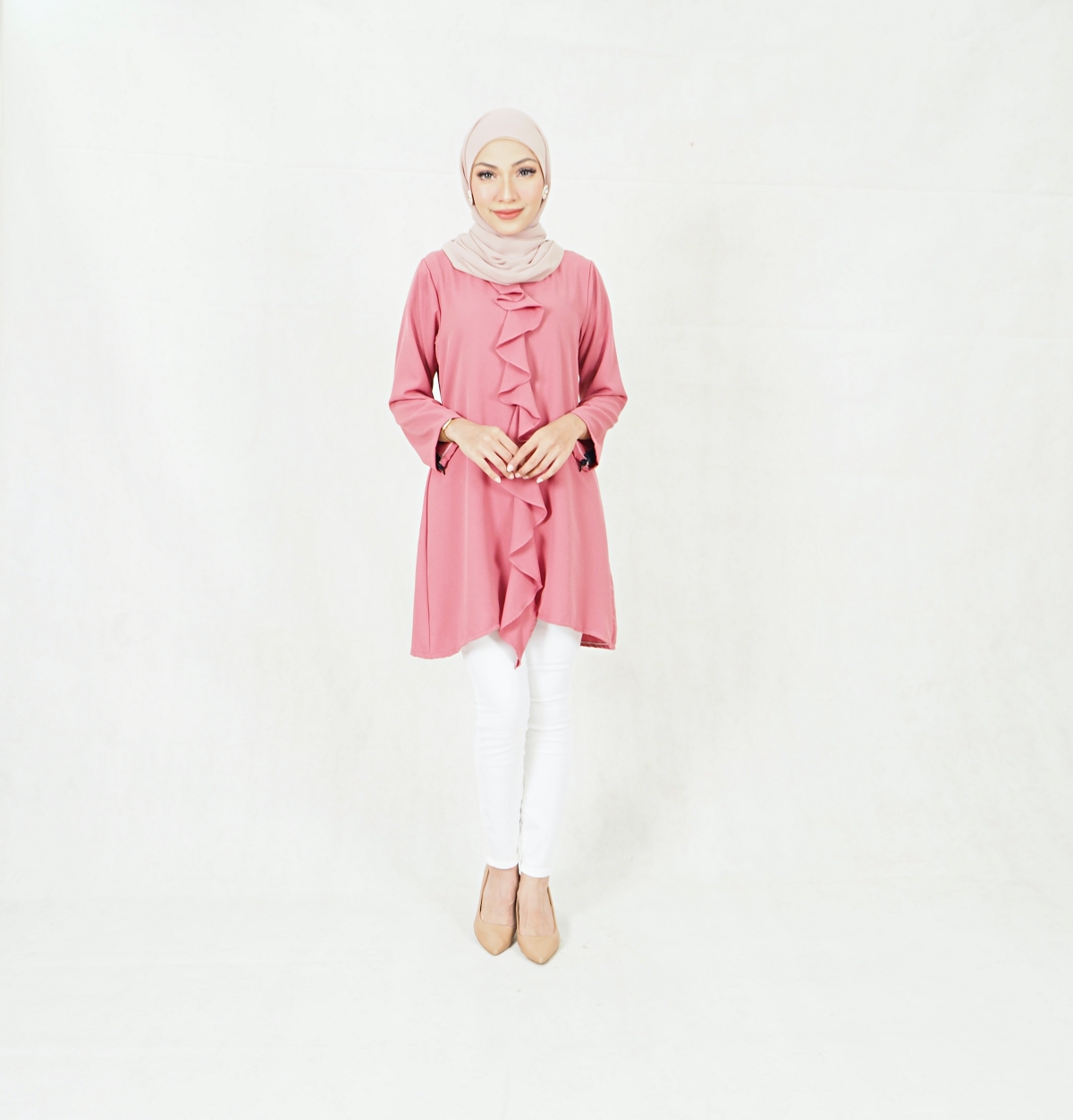 SW5397 (PLUS SIZE) LONG SLEEVES BLOUSE PINK