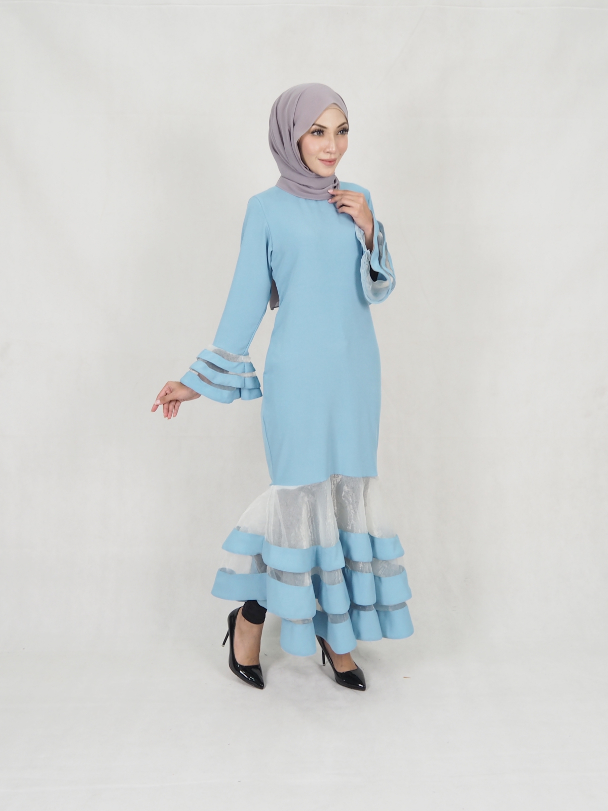 SW5400 (BREASTFEEDING)  Layer Jubah Light Blue