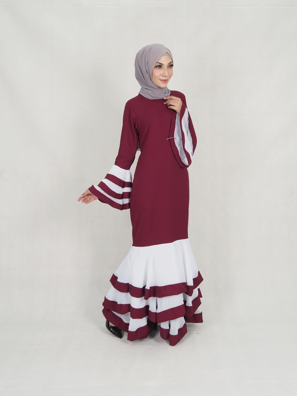 SW5400 (BREASTFEEDING)  Layer Jubah Maroon