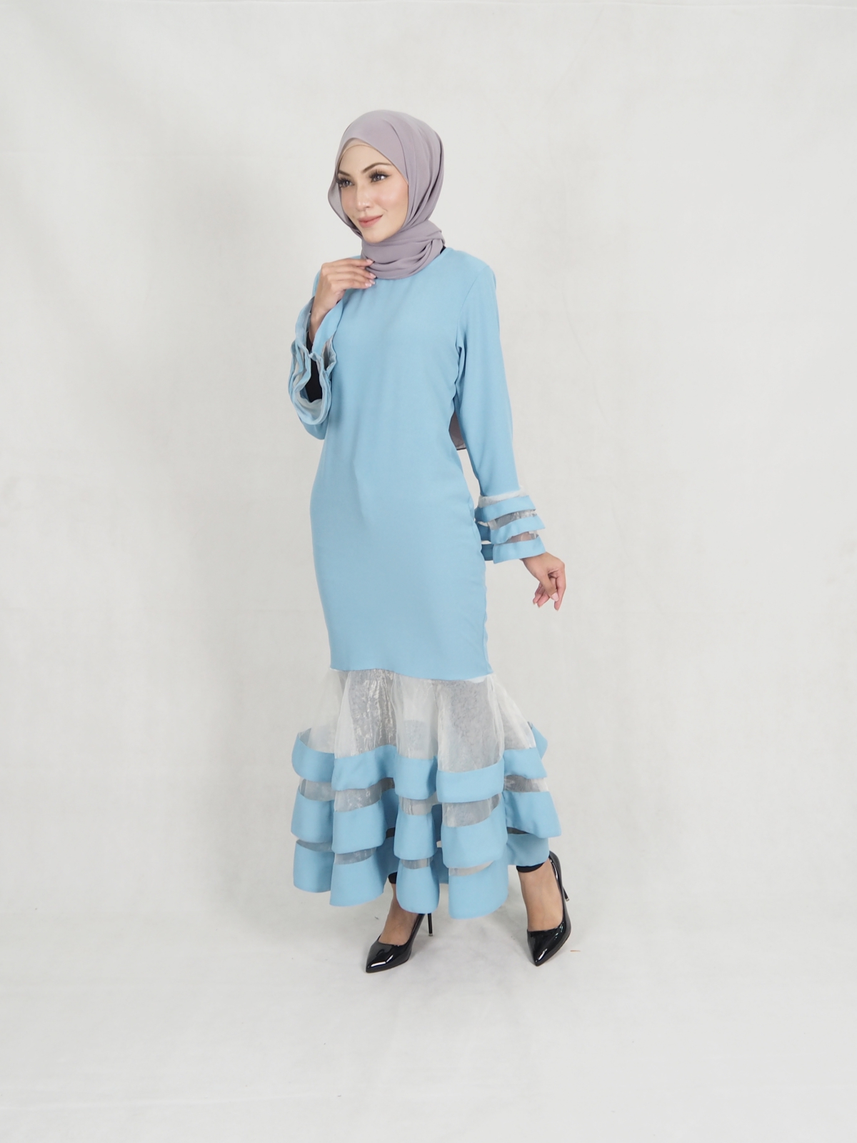 SW5400 (BREASTFEEDING)  Layer Jubah Light Blue