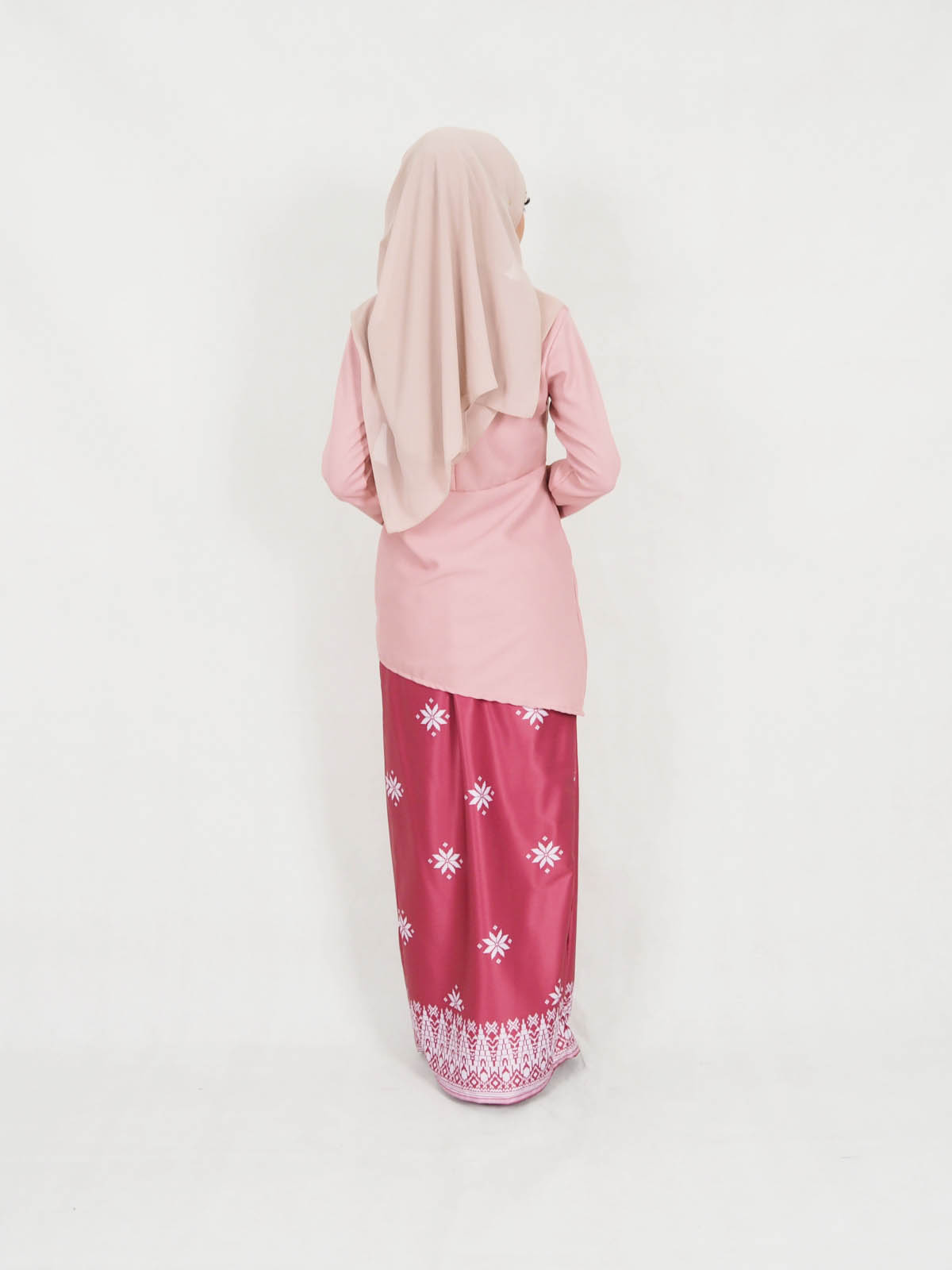SW5402 (BREASTFEEDING) Songket Printed Baju Kurung Dusty Pink