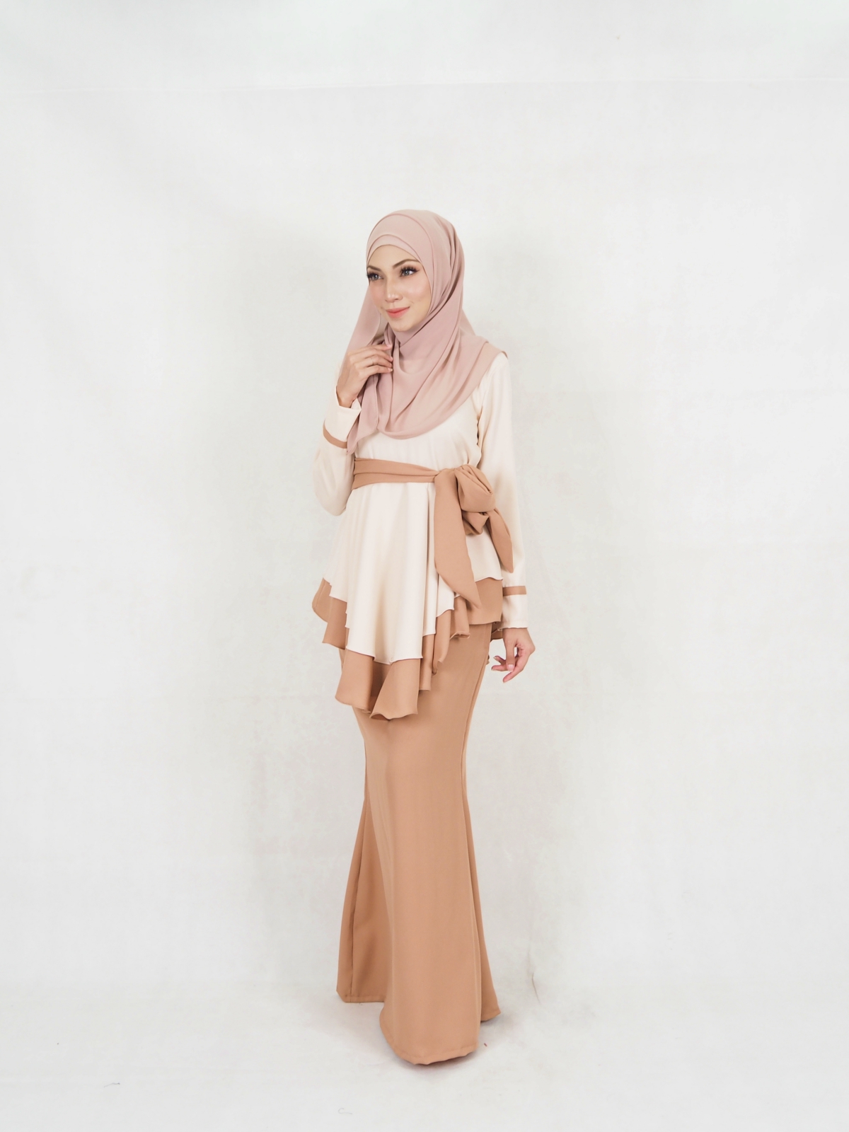 SW5403 (BREASTFEEDING) Ribbon Baju Kurung Cream