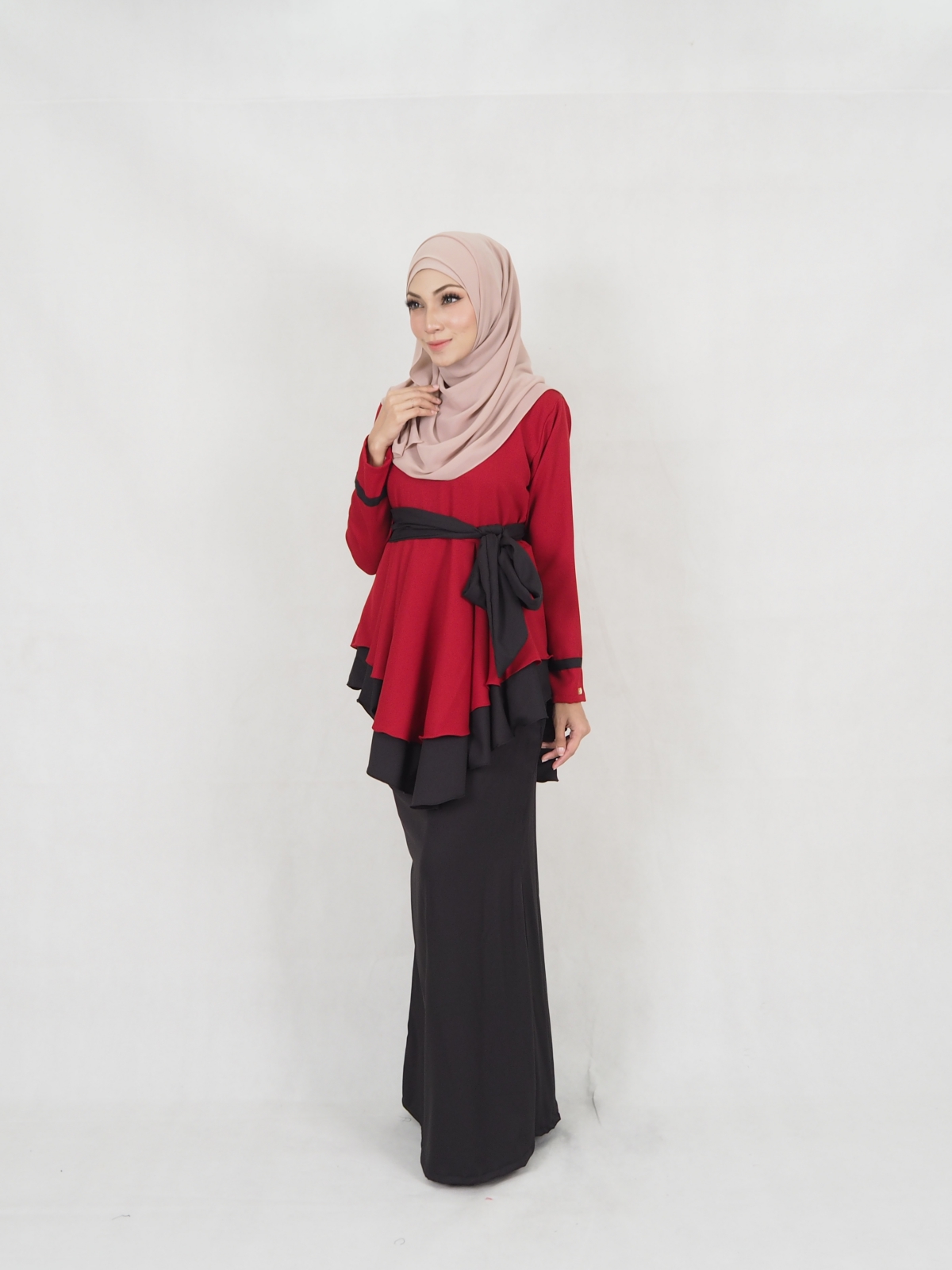 SW5403 (BREASTFEEDING) Ribbon Baju Kurung Maroon