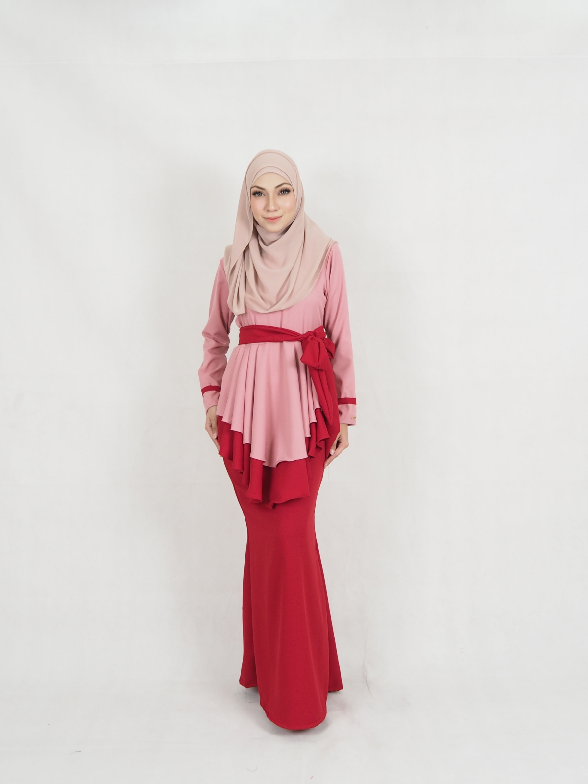 SW5403 (BREASTFEEDING) Ribbon Baju Kurung Dusty Pink