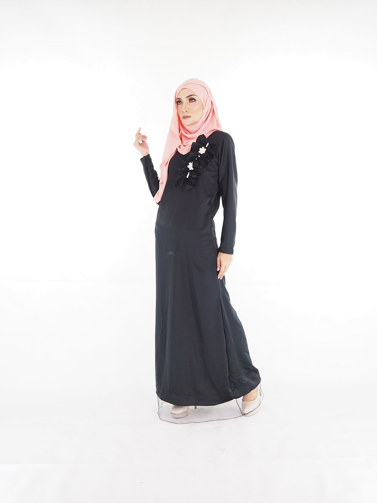 SW5405 (MATERNITY) Swarovski Jubah Black