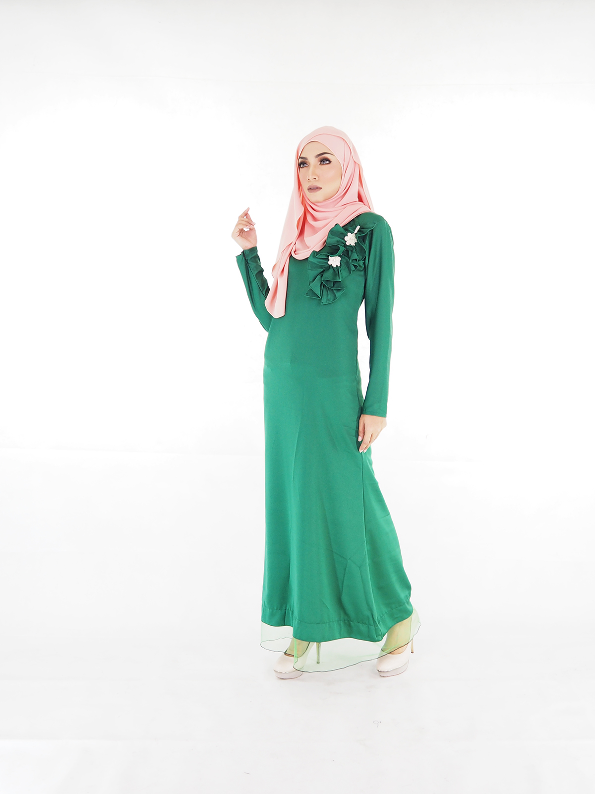 SW5405 (MATERNITY) Swarovski Jubah Green