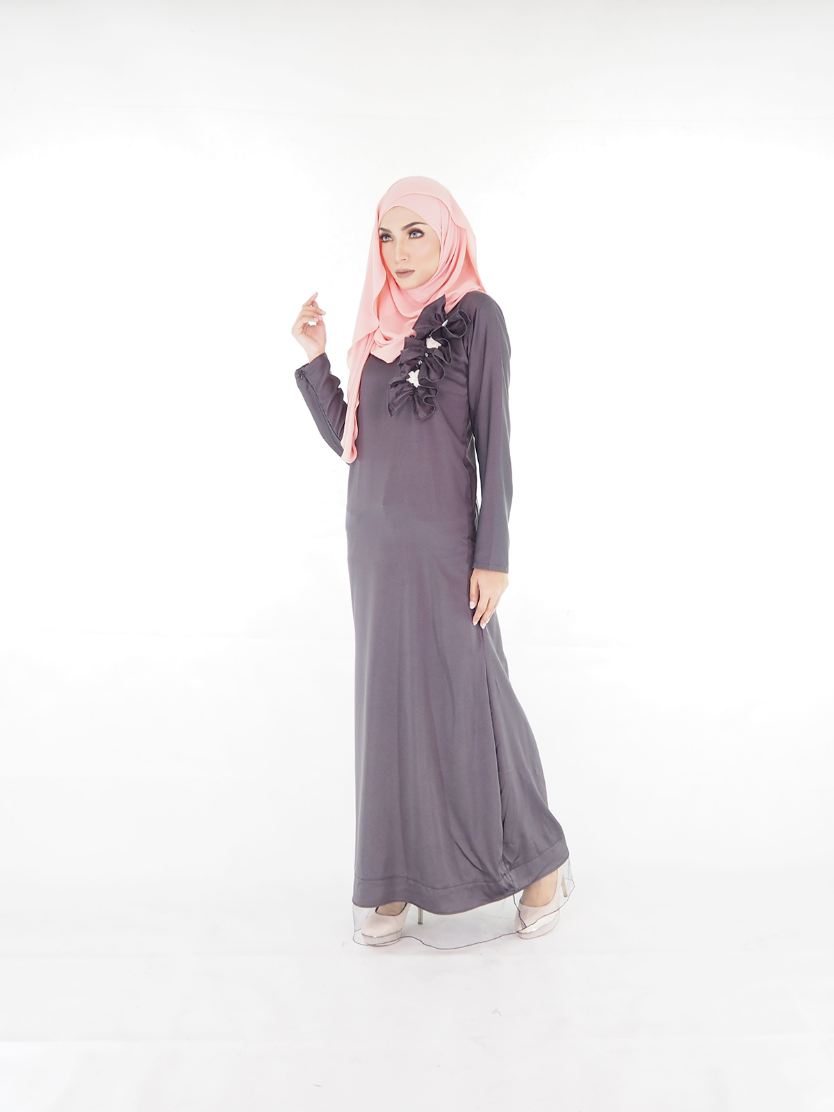SW5405 (MATERNITY) Swarovski Jubah Grey