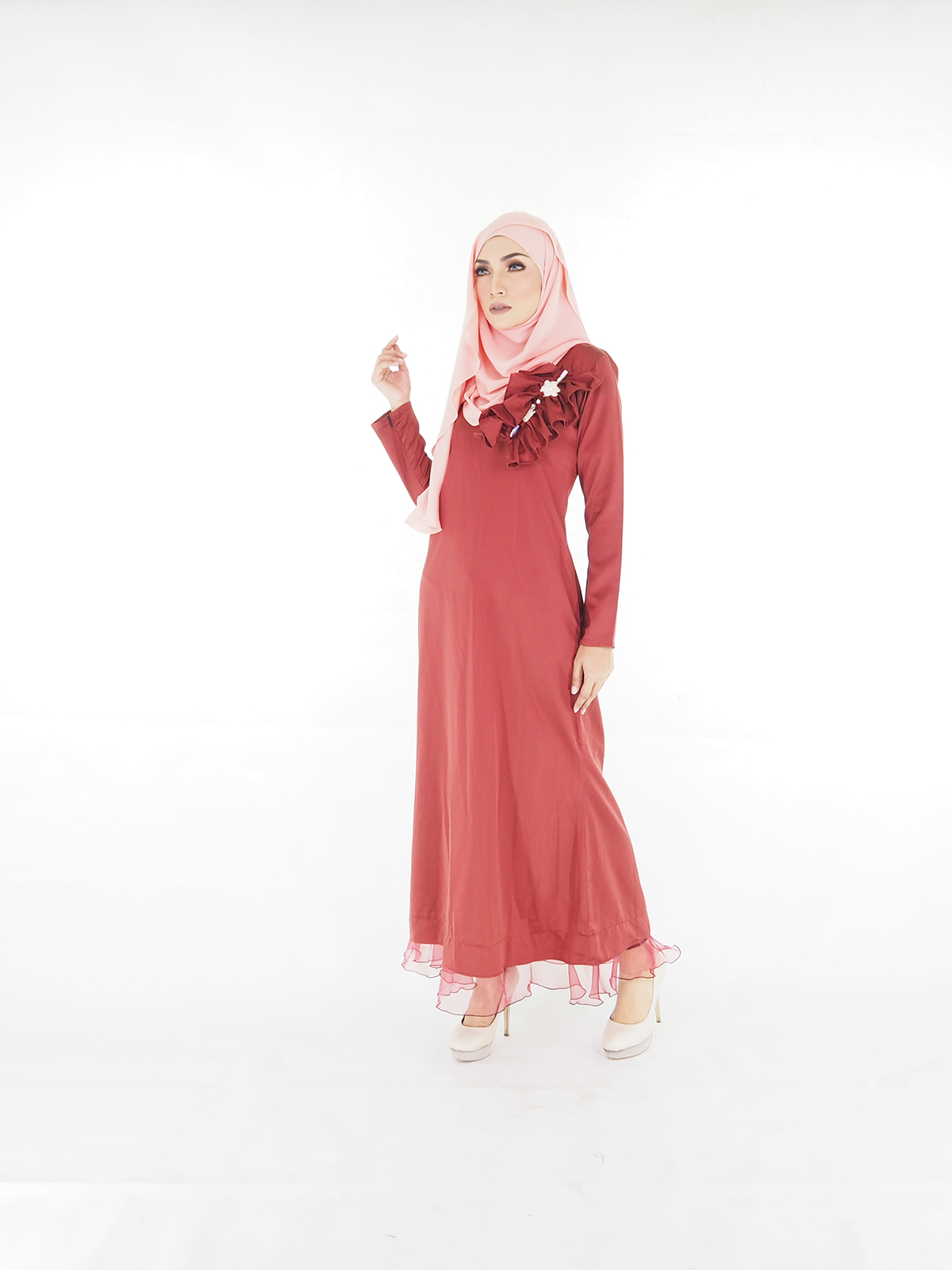 SW5405 (MATERNITY) Swarovski Jubah Maroon