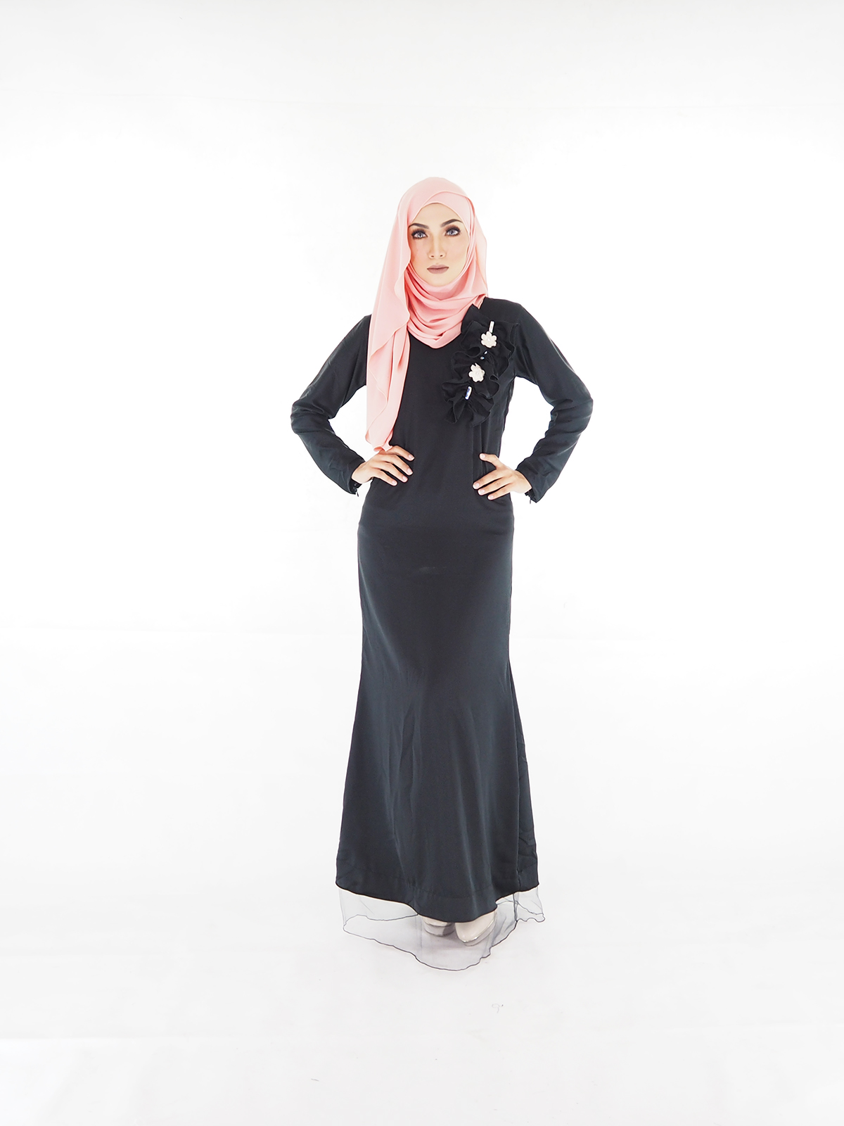 SW5405 (MATERNITY) Swarovski Jubah Black