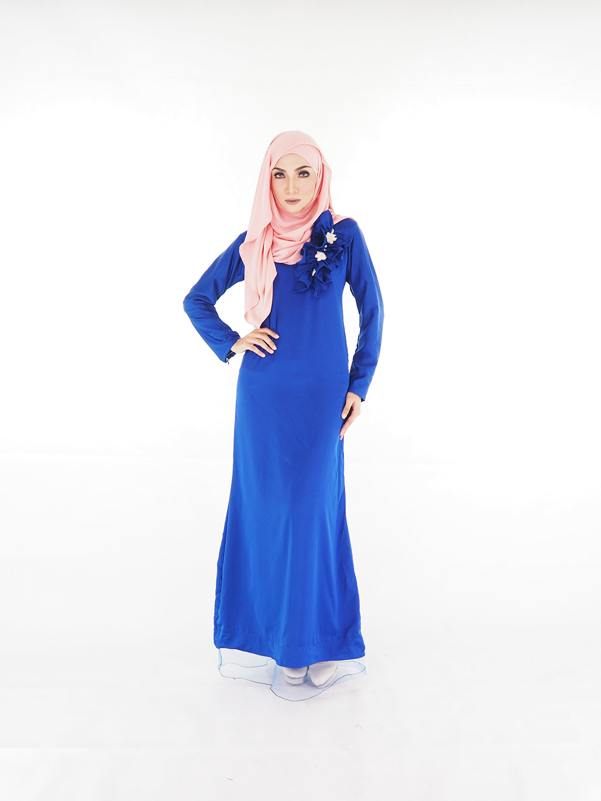SW5405 (MATERNITY) Swarovski Jubah Blue