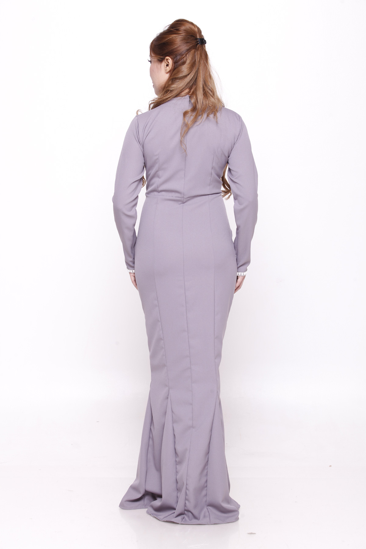 SW5407 (MATERNITY)  Peplum Pearl Jubah Grey