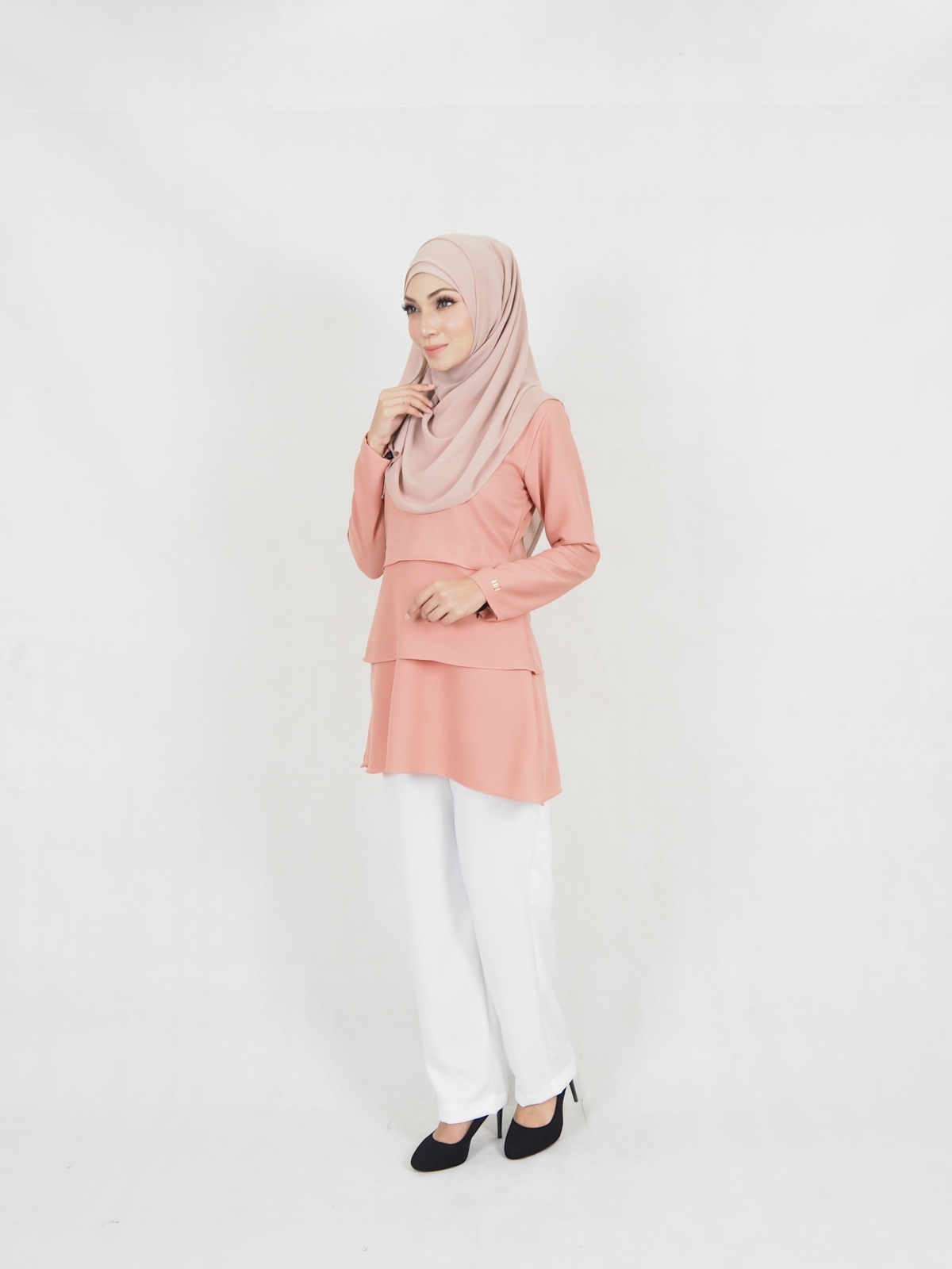 SW5412 (BREASTFEEDING) Blouse + Palazzo Set Peach