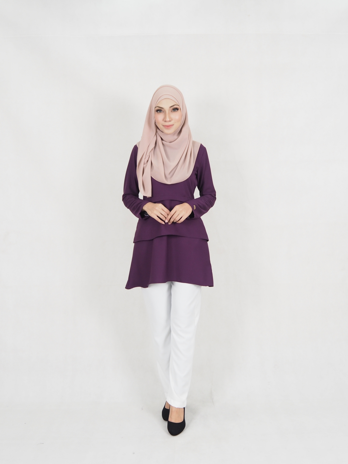 SW5412 (BREASTFEEDING) Blouse + Palazzo Set Purple