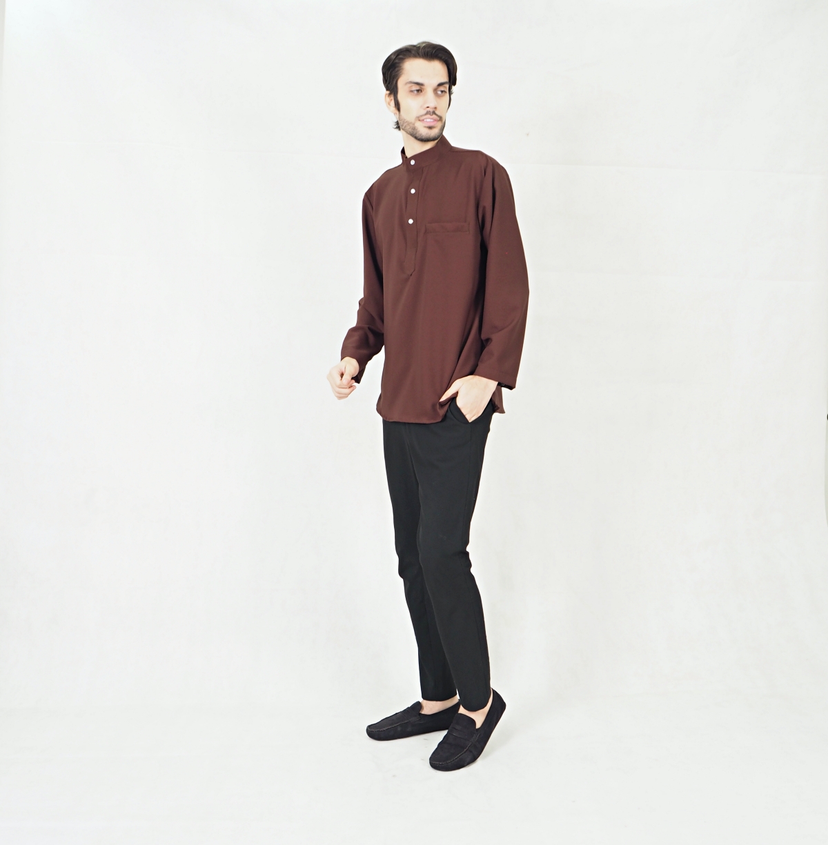 SW5415 (PLUS SIZE) Men Top Kurta Brown