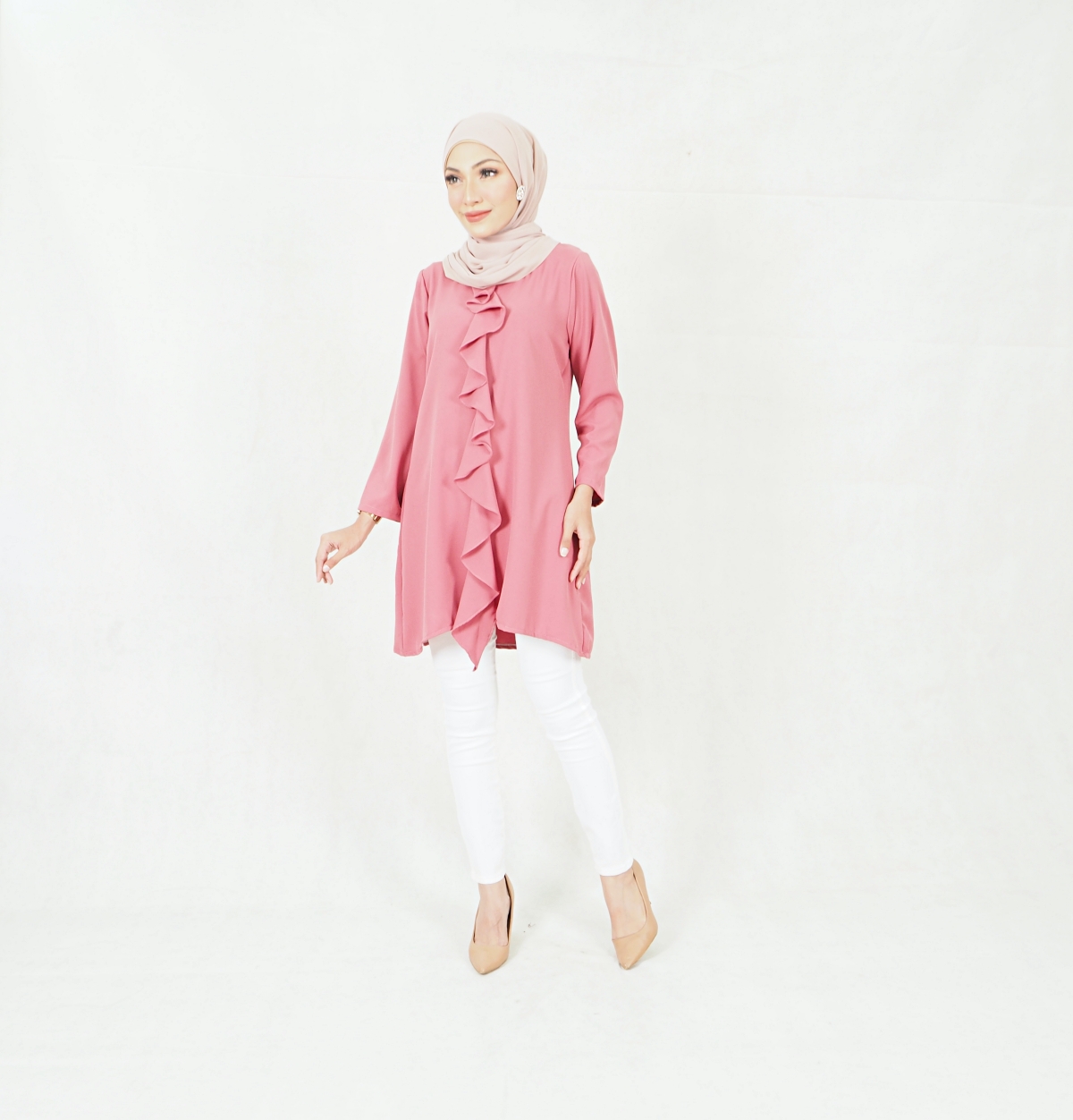 SW5420 (PLUS SIZE)  Women Blouse Pink