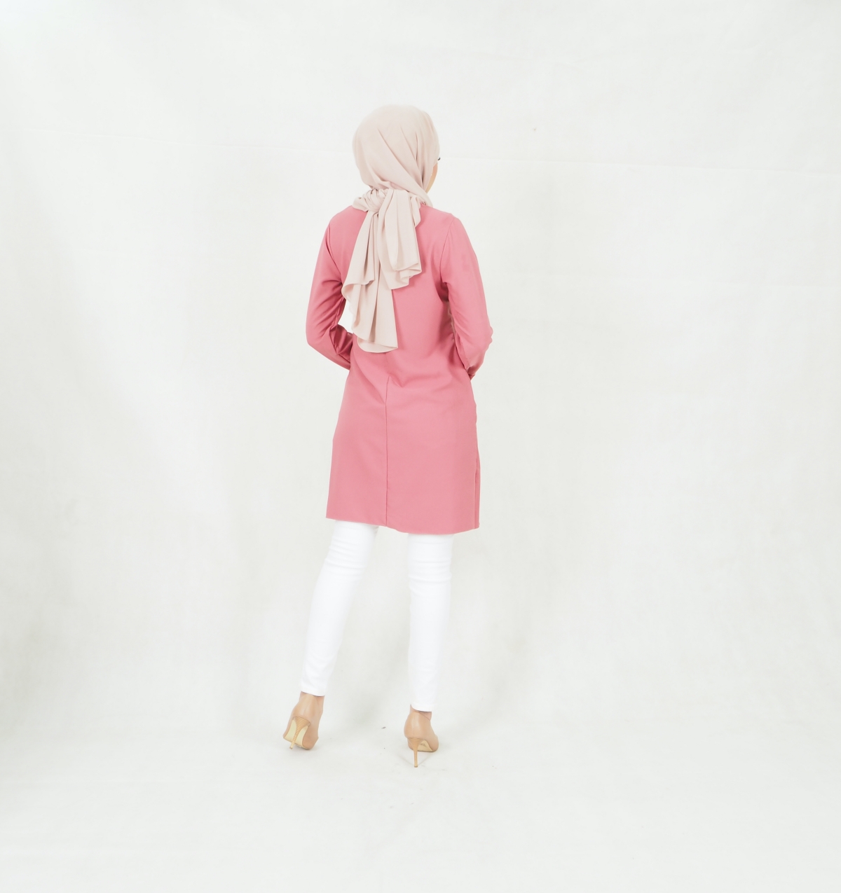 SW5421  (PLUS SIZE) Long Sleeves Blouse Pink