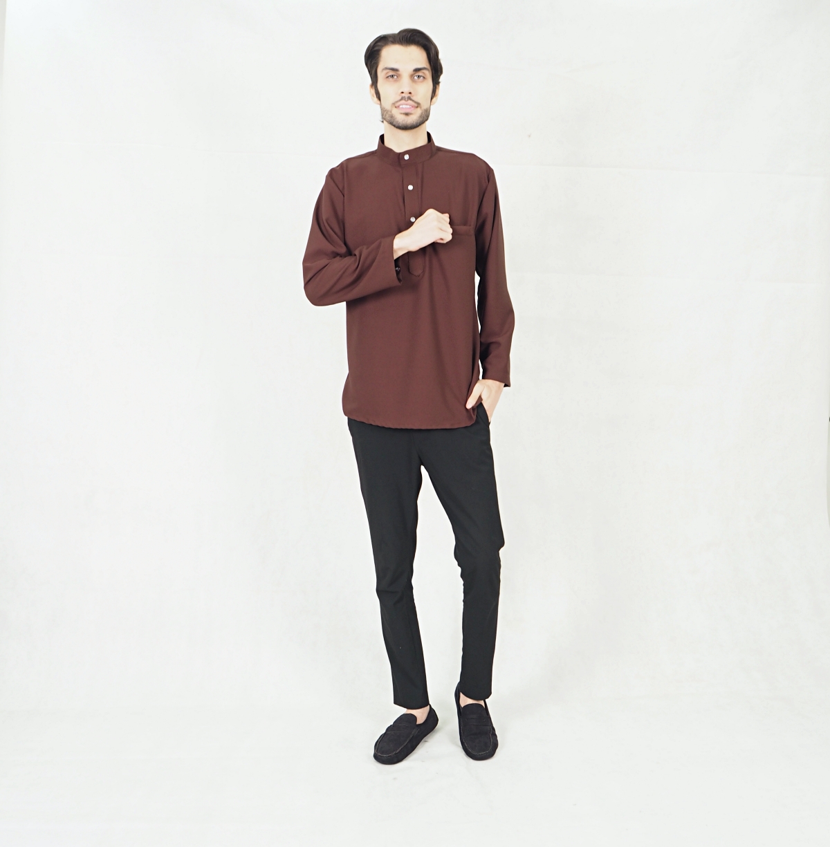 SW5415 (PLUS SIZE) Men Top Kurta Brown