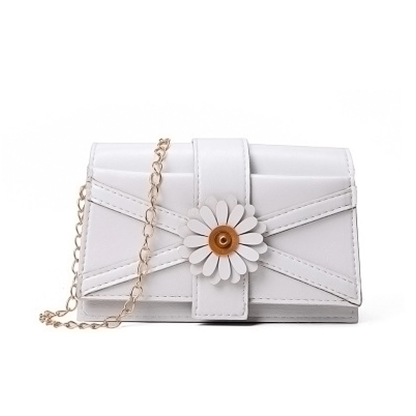 KW80853 Flower Sling Handbag White