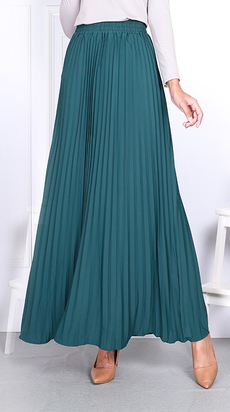 QA-815 PLEATED MAXI SKIRT AS PICTURE