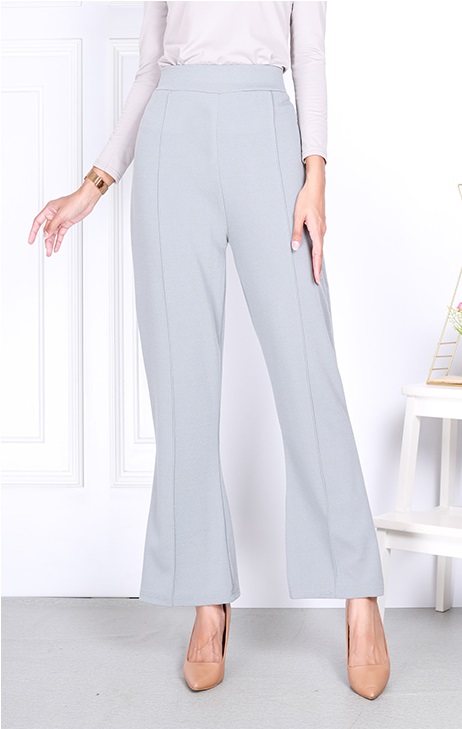 QA-818 BOOTCUT PANTS LIGHT GREY