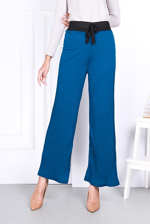 QA-822 TIE STRAIGHT CUTTING PANTS BLUE