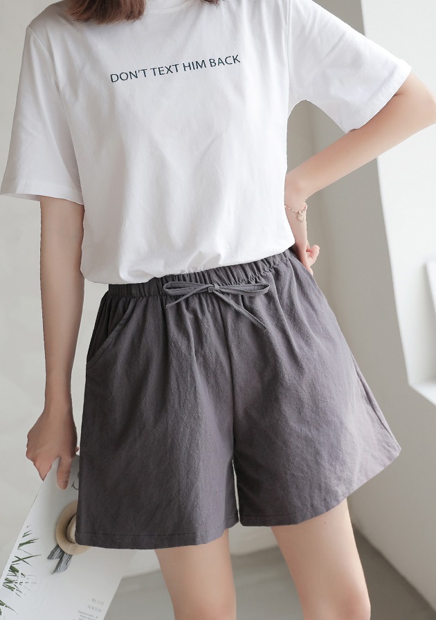 QA-825 WOMEN'S COTTON SHORT PANTS GREY