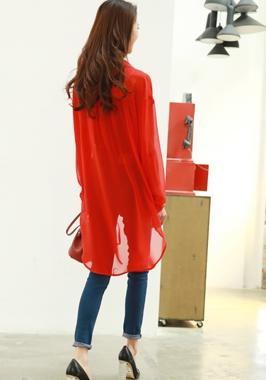 BM71357 Korean Casual Shirt Red