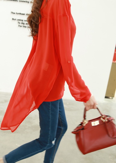 BM71357 Korean Casual Shirt Red