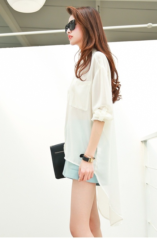 BM71357 Korean Casual Shirt White